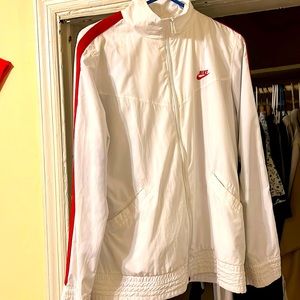 Nike White and Red windbreaker jacket